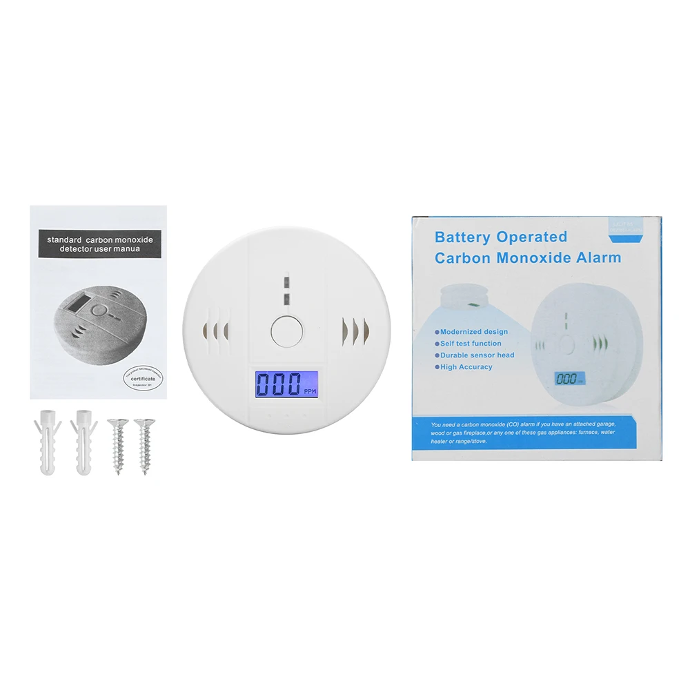 Carbon Monoxide Alarm Smoke Alarm Co Detector LCD Display Alarm Home Wireless Toxic Gas Leak Detector Fire Sound Alarm - 6