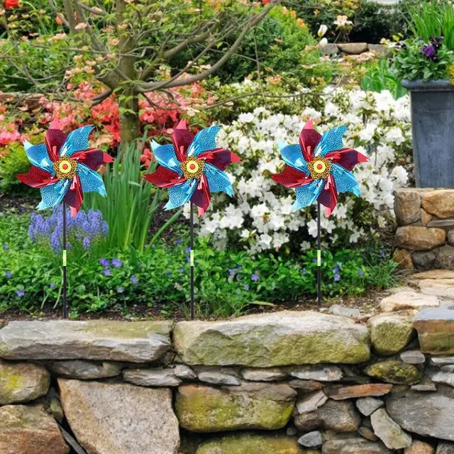 Madárcsökkentő Pinwheels Reflektív Szikrázó Madárcsillapító Szélmalom Védelem A Kerti Növényi Virágkert Gyep Dekorációja - Image 2
