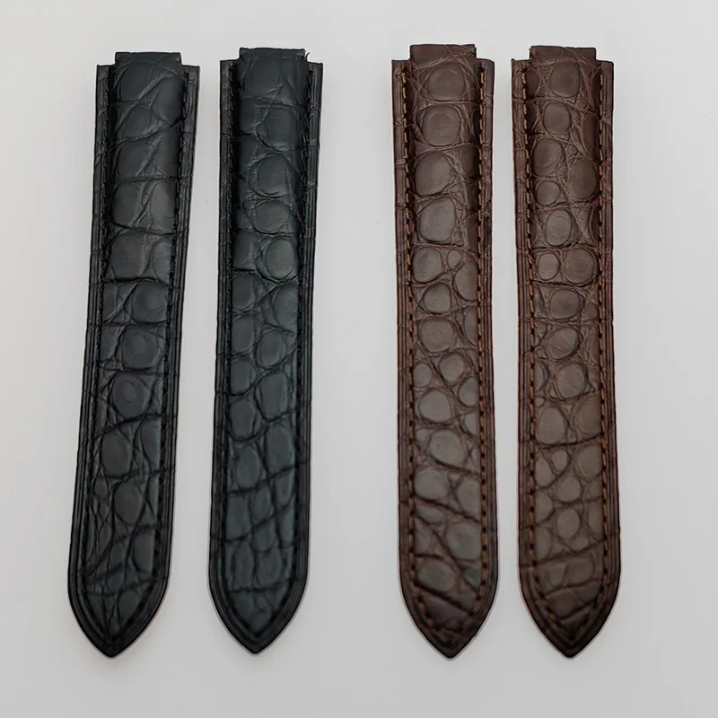 Accessori Per Braccialetti Con Cinturino Per Ballon Bleu De Cartier 18*11 20*12Mm Cinturino Per Orologio In Pelle Di Coccodrillo Doppio Convesso