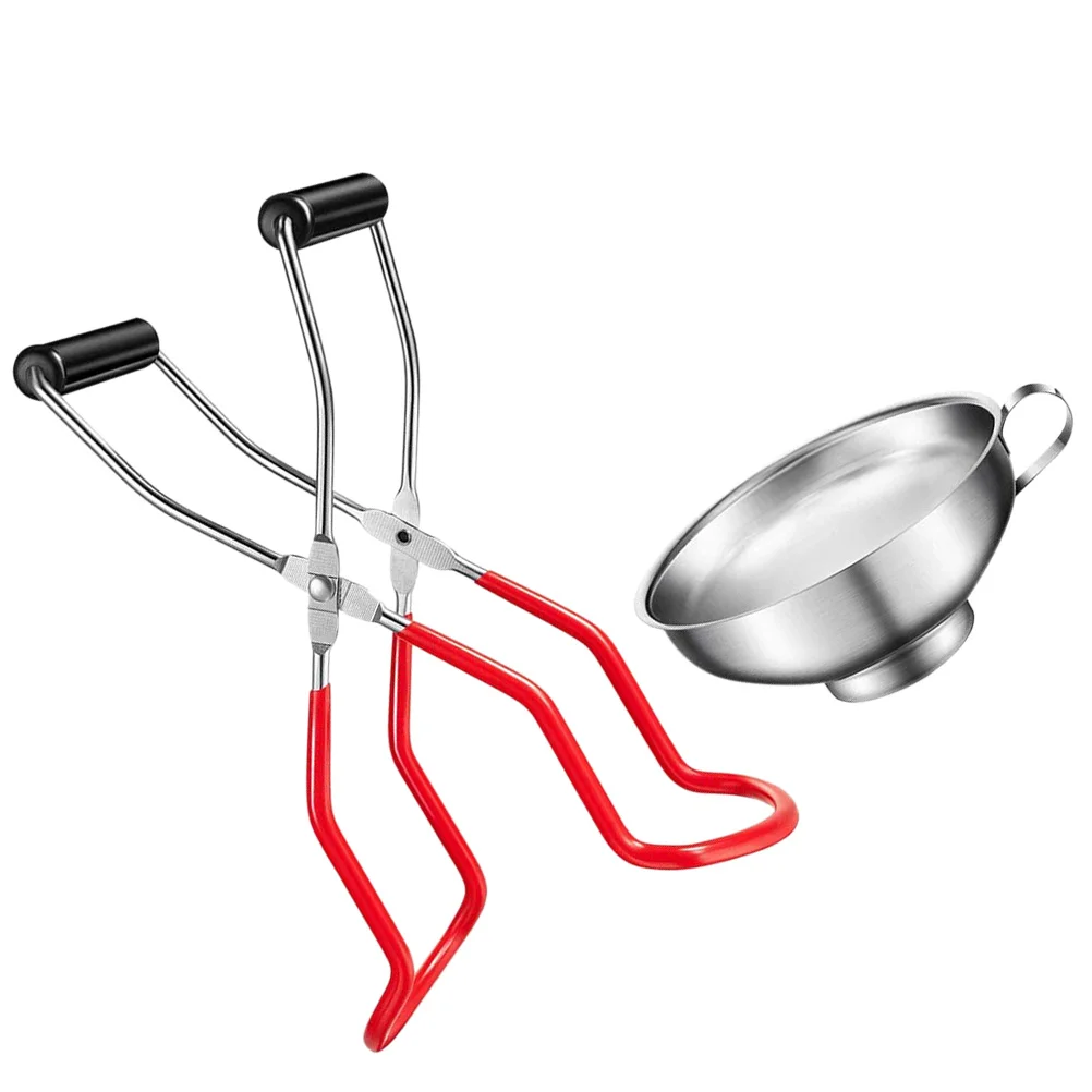 Canning Jar Tongs Funnel Clip Bottle Lifter Gripper Clamp Can Anti Pot