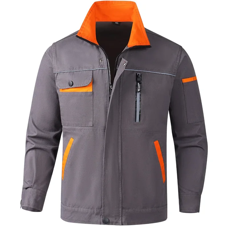 Cotton Spring and Autumn Reflective Strip Anti Scalding, Anti Cutting, Wear Resistant Workwear Workshop Clothing Work Clothes