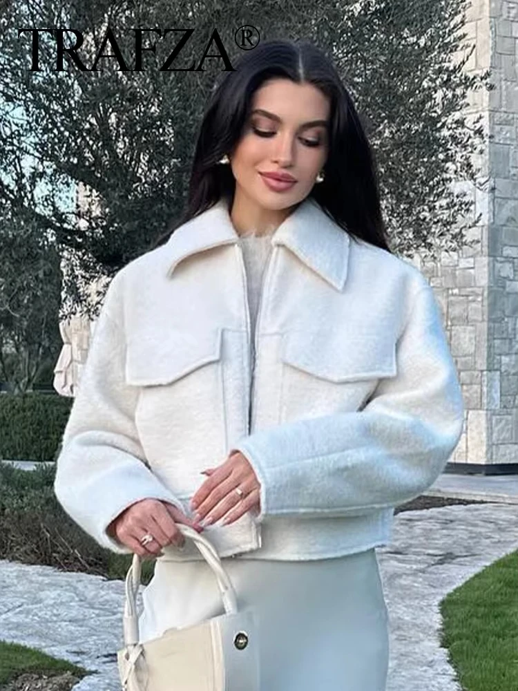 HH Women Casual Coat With Pockets Grey Front Zipper Jackets Vintage Lapel Neck Long Sleeve Female Chic Maternity Outfits