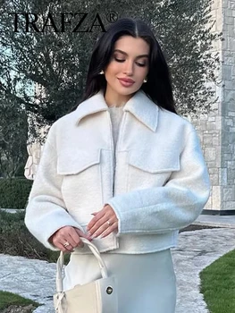 معطف نسائي غير رسمي من HH مع جيوب باللون الرمادي وسحاب أمامي وسترات عتيقة برقبة على شكل طية صدر وأكمام طويلة ملابس نسائية أنيقة للأمهات 6