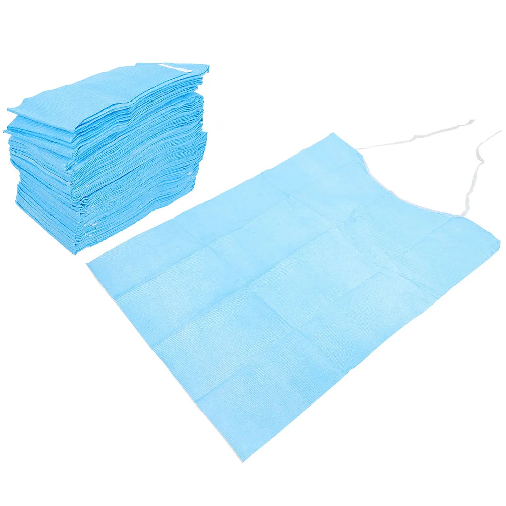 

60 Pcs Disposable Bib Aprons Adults Eating Apron Adult Washable Bibs Adults Feeding Bibs The Elderly Pvc Elders Aprons Child