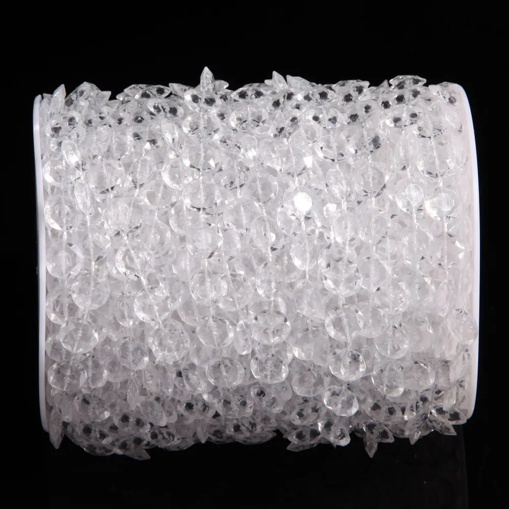 \ 10-60m Acryl Kristall perlen rollen DIY Hochzeit Geburtstags feier Dekor Kristall Girlande Stränge hängen Perlenkette für Wohnkultur – Detail 9