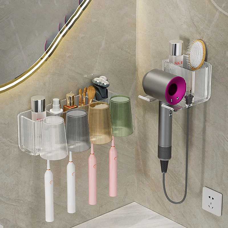 

1-4 Slot Wall Mounted Electric Toothbrush Holder,Toothbrush Stand with Storage Box for AquaSonic Black Series,Kingheroes Sonic