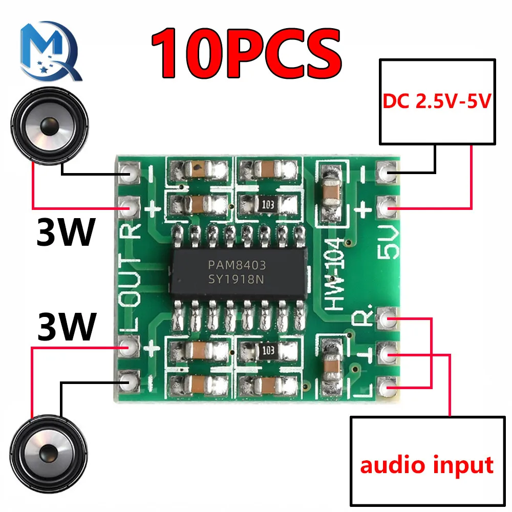 2/5/10PCS Voice Amplifier Module Mini Audio HXJ8002 Power Board Replace PAM8403 2/5/10PCS Voice Amplifier Module Mini Audio HXJ8002 Power Board Replace PAM8403