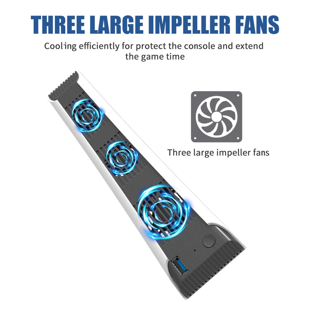 For PS5 Console External Host Cooling Fan Vertical Stand External Host Cooling Fan for Play Station PS5 Game Accessories