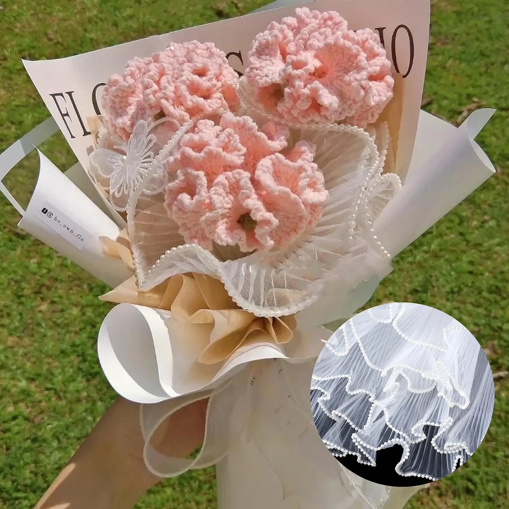 12 Yard 3 Colors Flower Wrapping Mesh Paper White Golden Bouquet Packaging Paper Translucent Wrinkle Floral Mother S Day Valentine S Florist Wedding Gift P