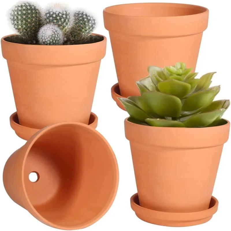 BESPORTBLE Mini Vasi per Piante Grasse in Terracotta Fori di Drenaggio, 10 Pezzi da 4,5x4 Cm, Piccoli Vasi in Ceramica per Bomboniere, Progetti Scolastici e Decorazioni Casa