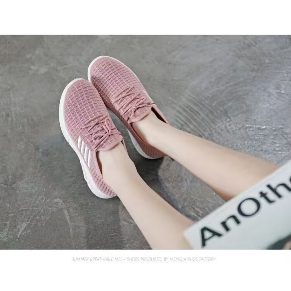 2025 New hot Arrival Lightweight Breathable Cotton Fabric Flat Sneakers with Elastic Band for Women's Running #SpringEssentials