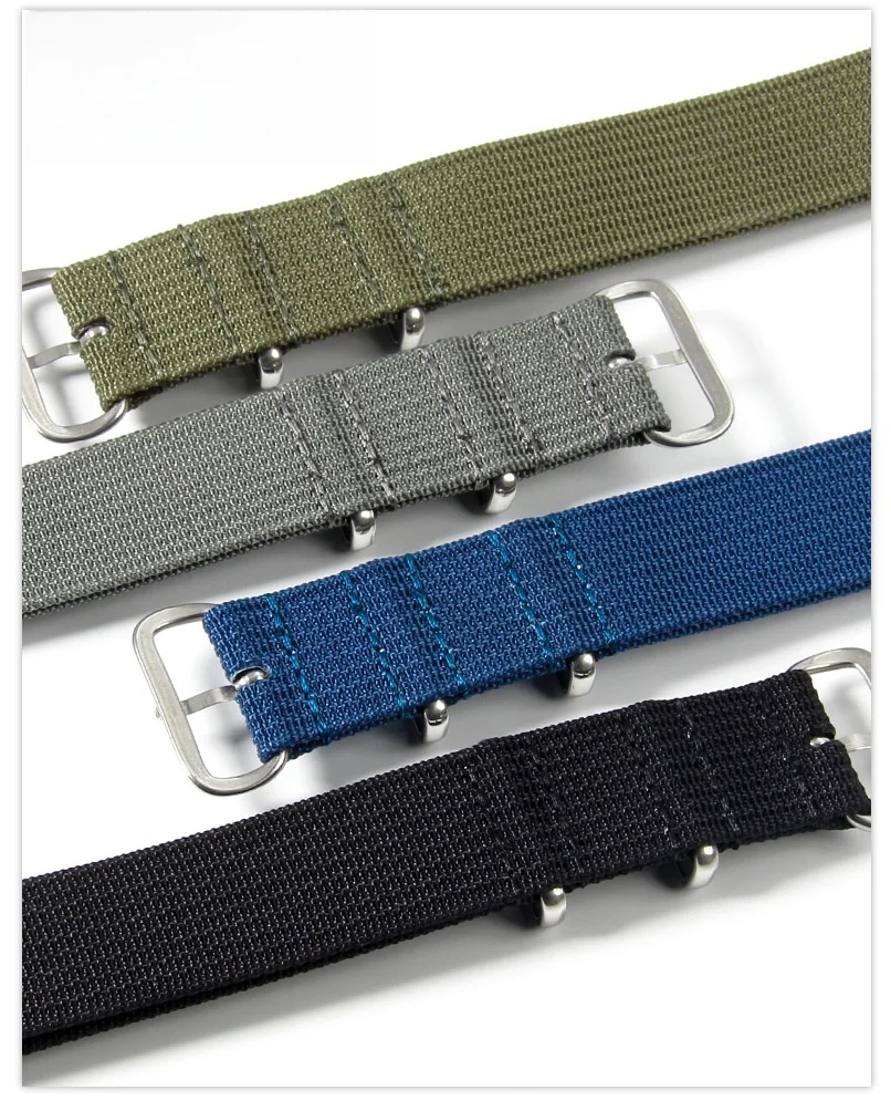 18/20/22 mm geripptes NATO-Nylon-Uhrenarmband, bequeme Uhrenarmbänder, Militär-Uhrenarmband für Herren und Damen – Detail 10