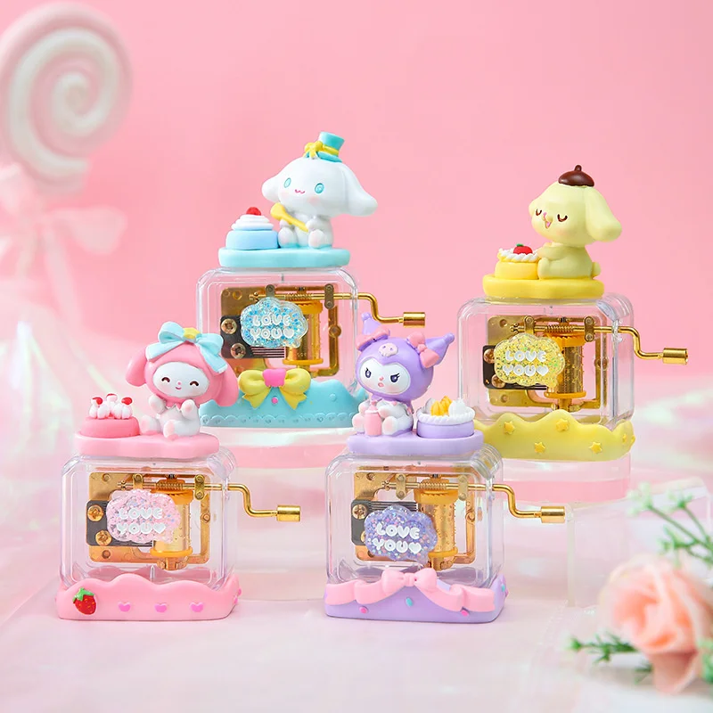 

Sanrio My Melody миниатюрный ручной октавный ящик Kuromi Cinnamoroll креативный мультяшный музыкальный колокольчик милые настольные украшения забавное украшение