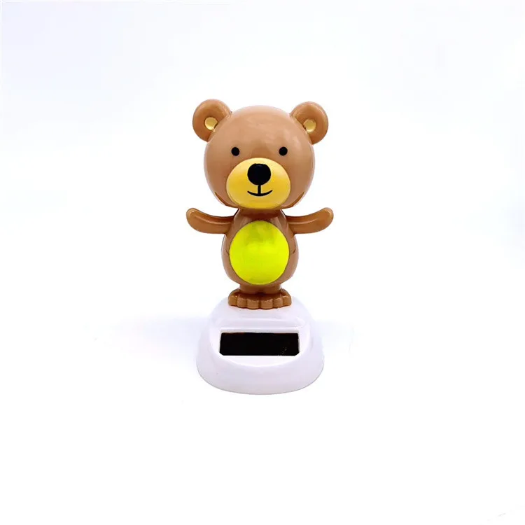 Solar Bear Dancing Toys Shaking Head Toy For Car For Automotive Interior Dolls Windowsill Desk Holiday Fun Kid Toy Gift