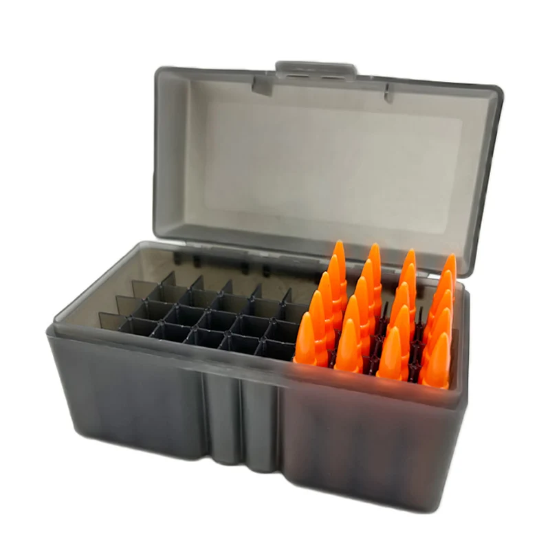 

50 Rounds Flip-Top Rifle Ammo Box Tactical Rifle Cartridge Storage Case Ammo Can for 5.56x45/.17/.222/.223/204 Rug Caliber