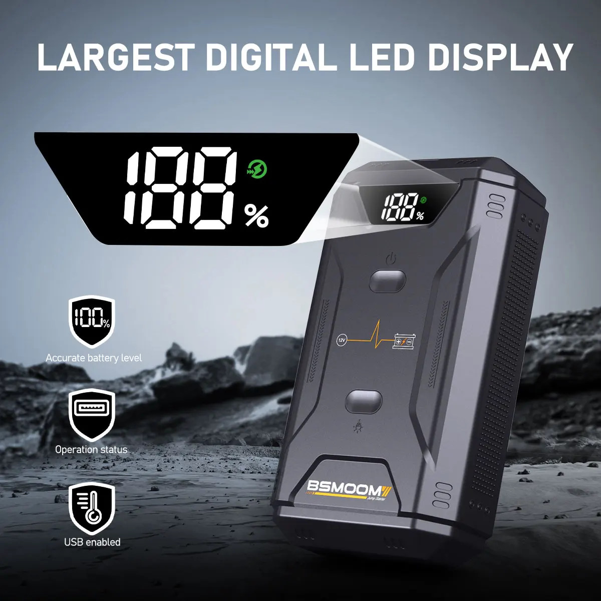 BRPOM Auto-Notstartgerät 4000A Autobatterie-Powerbank Autobatterie-Booster-Ladegerät Externe Batterie – Detail 4
