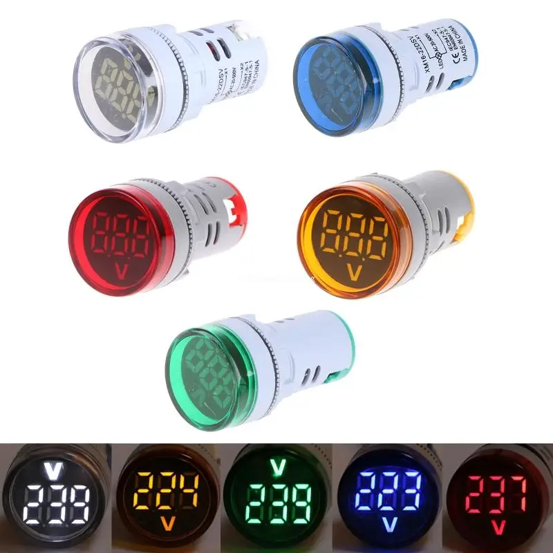 

Meter LED Digital Display Voltmeter 22mm 60-500V Meter Light Panel Tester Dropship