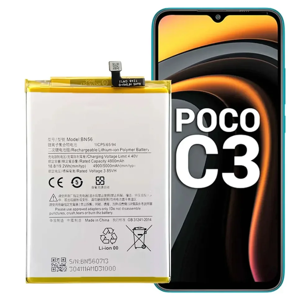 BATTERIE ORIGINE OEM XIAOMI BN56 REDMI 9A 9AT 9i 5000mAh 3,87V GENUINE BATTERY EUR 23,90 - FR