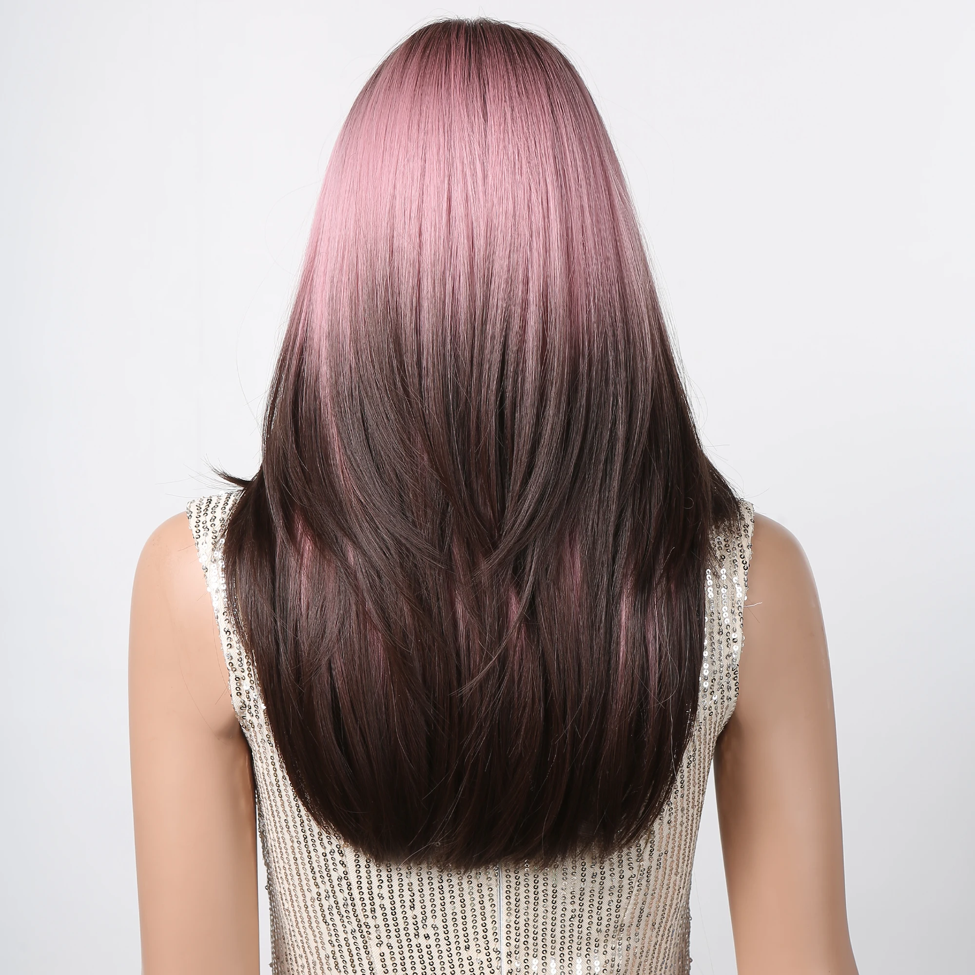 Aisom Ombré Perücke Mit Spitzenfront – Aschgrau & Dunkle Wurzeln, Lange Synthetische Haare Für Damen