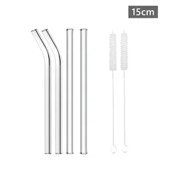Eco-Friendly Mini Glass Straws for Cocktails and Barware (4pcs mixed)