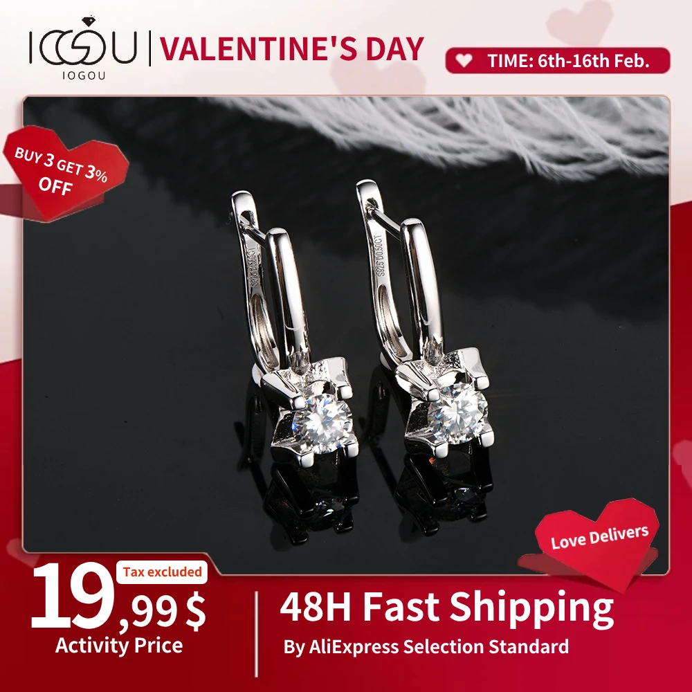 Orecchini Iogou 2023 Trend New Moissanite Ciondola L'Orecchino Huggie 100% Cerchi In Argento Sterling 925 Donna Gioielli Originali Per Ragazze