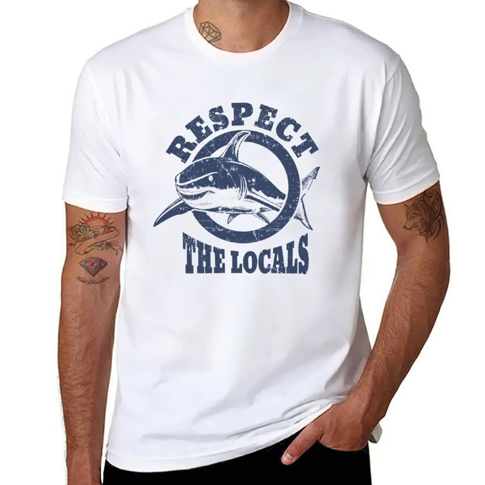 

Respect The Locals Vintage Shark T-Shirt tees korean fashion sweat shirts, men