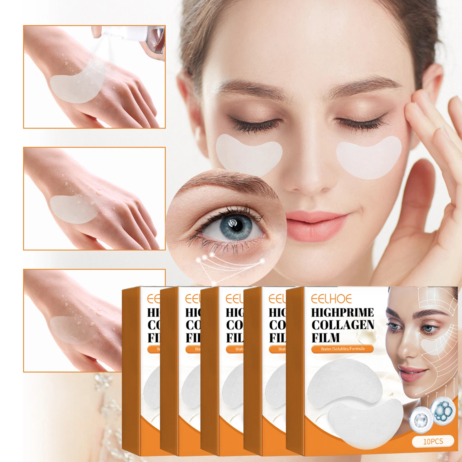 Collagen Eye Mask Eye Mask Patch Collagen Film Korea Collagen Soluble Patches Film Moisturizing Face Eye Lifting Firming Eye Mask