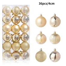  1Box 24/36pcs Christmas Ball Christmas Tree Ornament Home Christmas Hanging Pendant New Year Party Decoration Gift Navidad 2022 