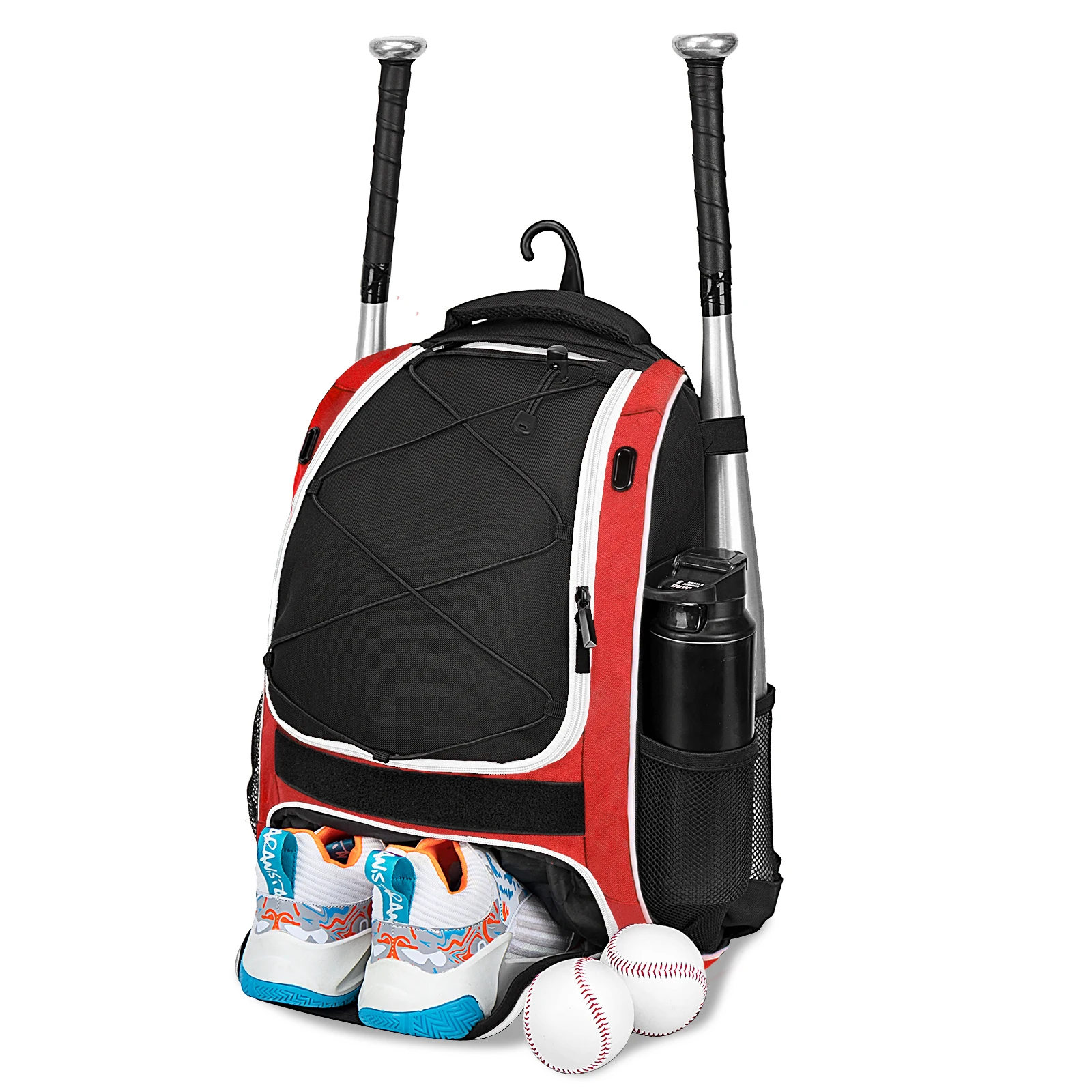 Youth Baseball Bag - Bat Backpack for Softball and T-ball Gear with Separate Shoe Compartment, Adult Softball Bag for Baseball G