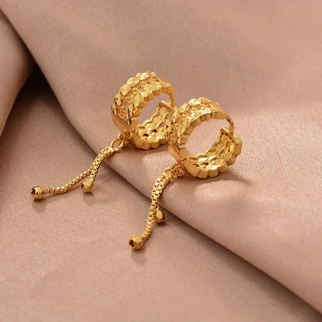 Buy Silver Shine Shimmering Unique Arabic Design Golden Earrings for Women  Online from SilverShine