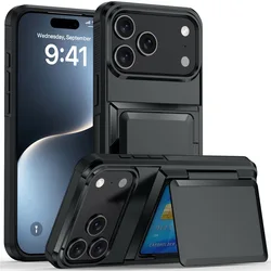 Ultimate Heavy Duty Wallet Phone Case with Hidden Card Slot and Protective Cover - iPhone 15 Plus (Black)