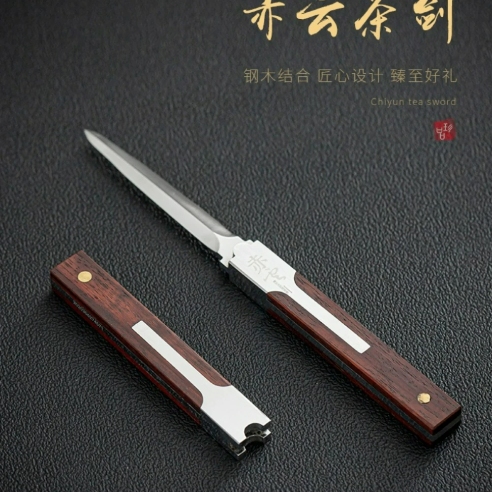 

Tea Knife Handmade Tea Needle Tea Sword Pu'er Tea Knife Damascus Tea Awl Stainless Steel Tea Utensils Special Knife