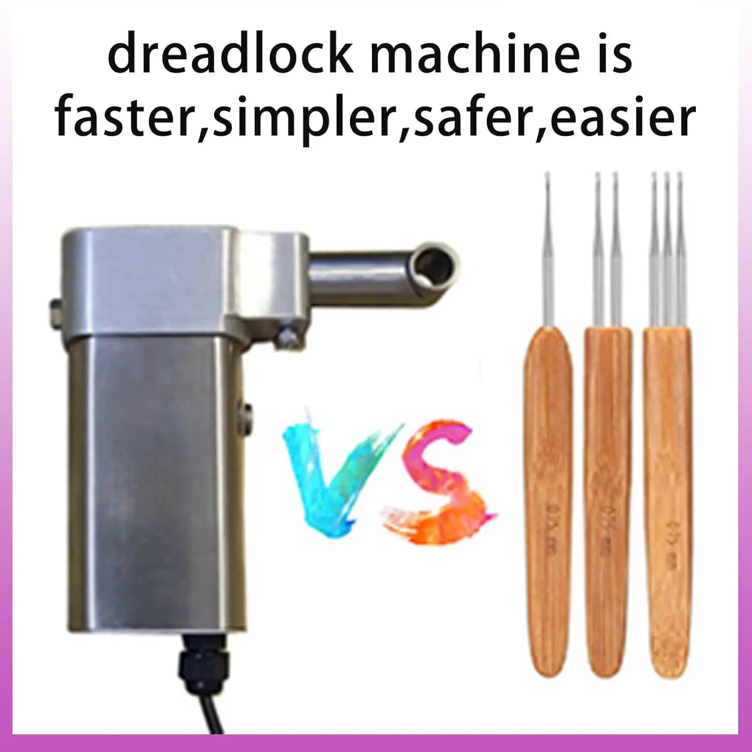 Handheld Dreadlocks Maker Machine Crochet Braiding Hair Making For DIY Dreadlocks Mini 3 Needles Stainless Steel Dreadlocks 6