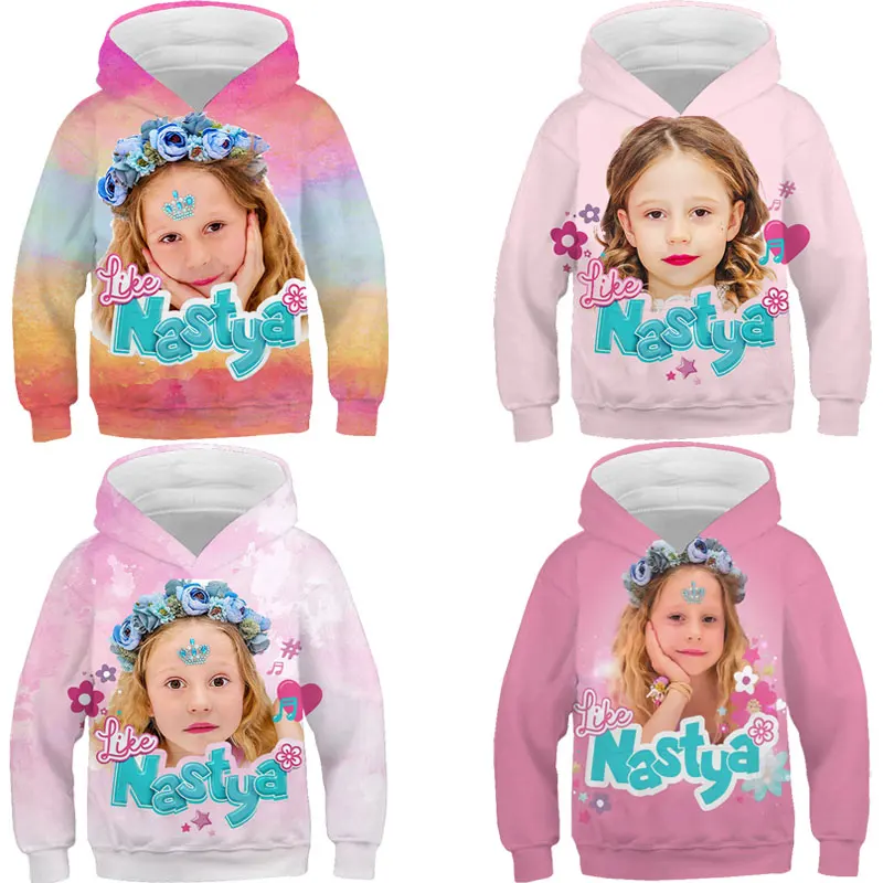 

Like Nastya Hoodies Girls Harajuku Sweatshirts Children 3D Print Cute Cartoon Pullovers Tops kids Streetwear Clothes Sudadera