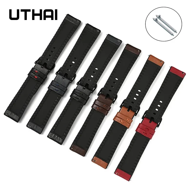 

Ремешок для часов UTHAI Z41 20 мм/22 мм ремешок из силиконовой резины для умных часов, таких как Huawei/Gaming/Samsung