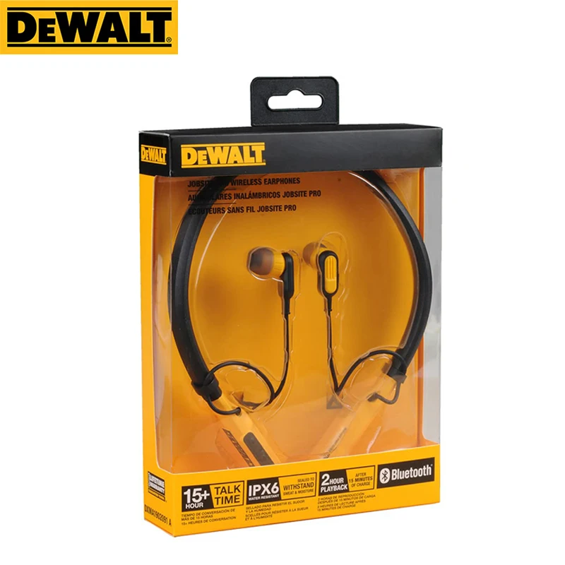 Dewalt Wireless Bluetooth Jobsite Pro Cuffie Con Archetto Da Collo Auricolari Con Archetto Da Collo Con Auricolari Wireless Con Isolamento Acustico Da