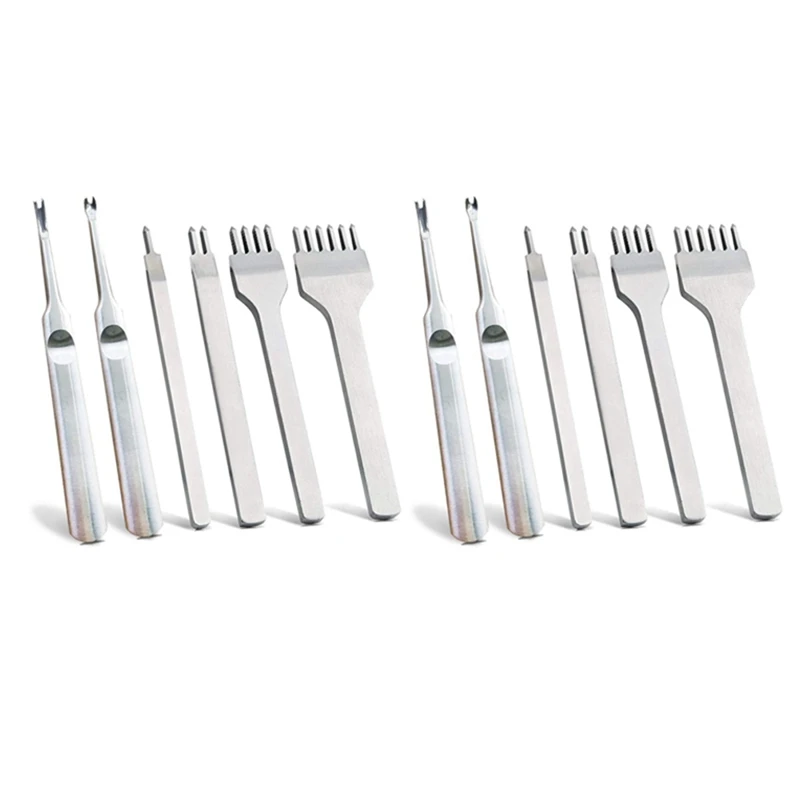 

12 шт. 1/2/4/6 зубцов «сделай сам» бриллиантовое зеркальное долото набор кожевенных краев инструмент «сделай сам» для работы с кожей наборы для работы с кожей