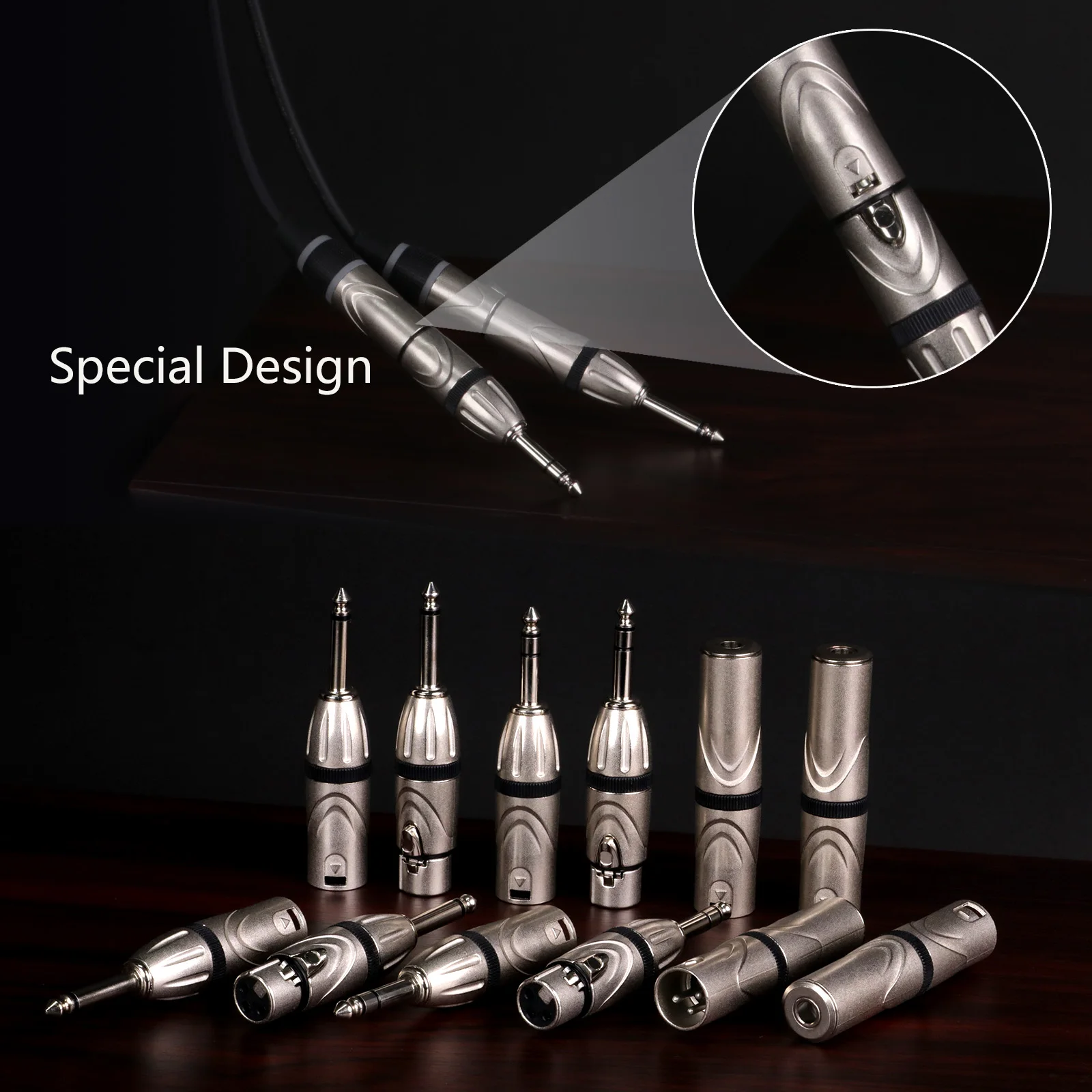 Audio Jack Adapter XLR 3 Pin Male to 1/4" 6.35mm Female Adapter Socket Audio Connector TRS Jack XLR Female to 6.35mm Microphone Mixer 1pc
