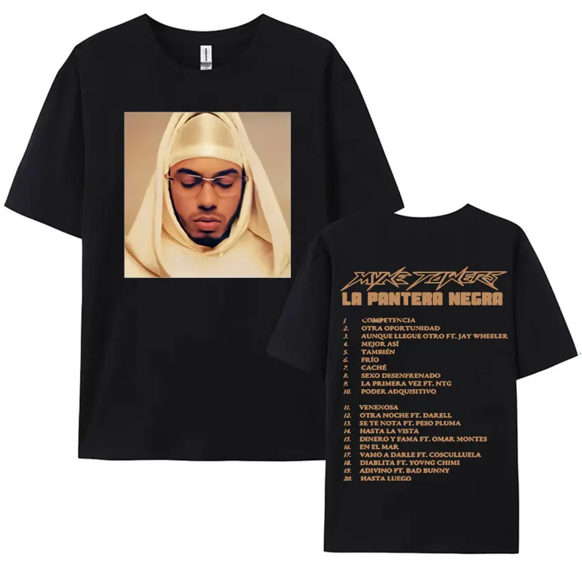 Rapper Myke Towers Graphic Printed T-shirts for Men Harajuku Hip Hop Oversized T Shirt Unisex Summer Cotton Short Sleeve T-shirt 6