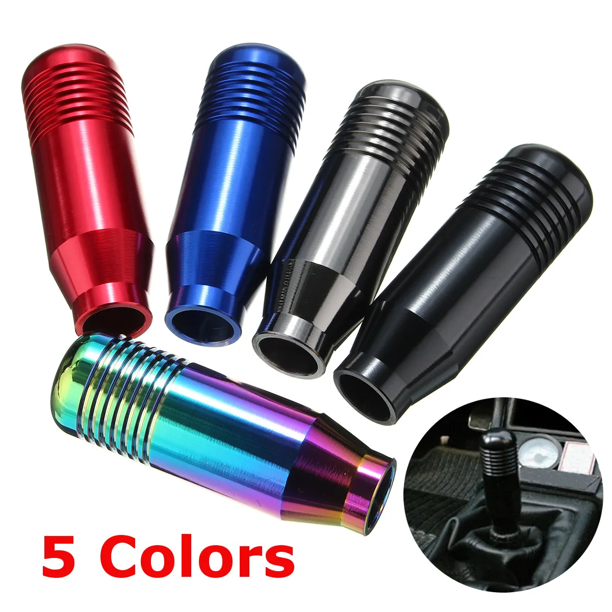 

5 Color Universal Car Aluminum Manual Gear Shift Knob Stick Manual Transmission Gearstick Lever Shifter Knob 8.5CM