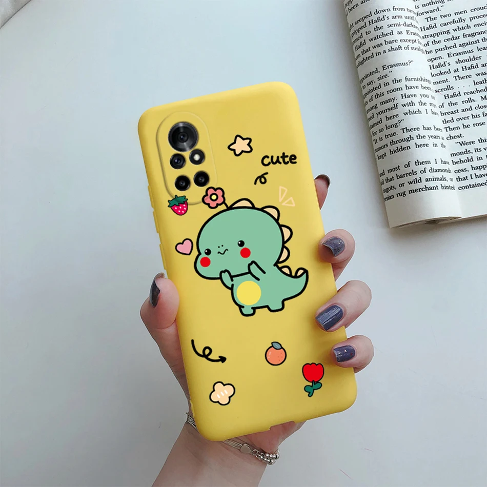 Floral Cat Cartoon Silicone Phone Protector Case - Stylish Back Cover