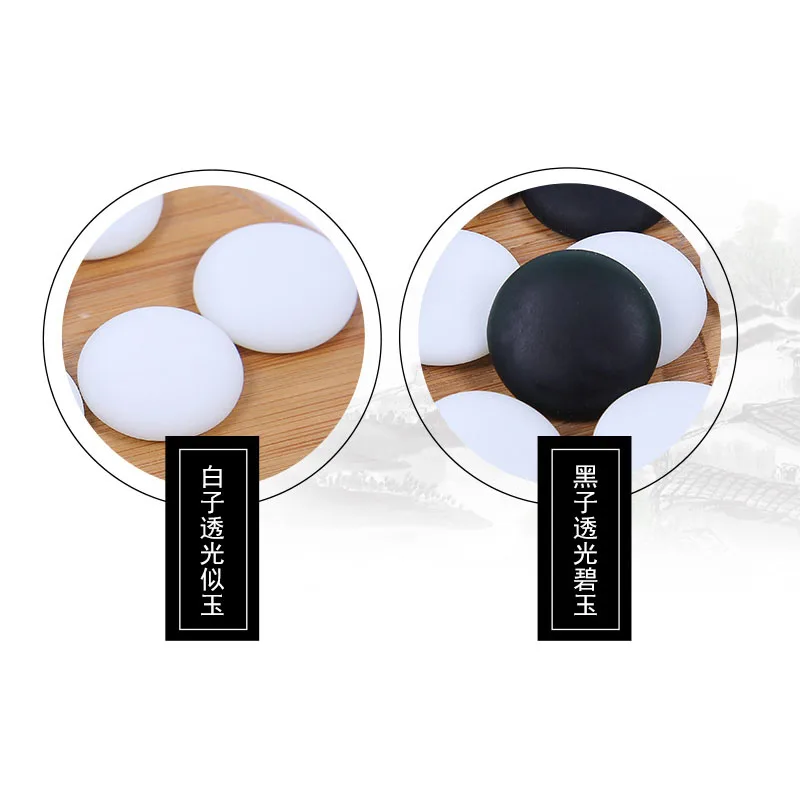 절묘한 박스형 이동 체스 세트 361 Pcs 직경 2.2cm 스톤 검사기 19 도로 체스 보드 나무 항아리 이동 체스 테이블 게임