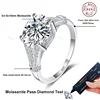 NeeTim 3ct 8x10mm Oval Cut Moissanite Engagement Ring Women Bridal Proposal Rings S925 Sterling Silver Wedding Band With GRA 5