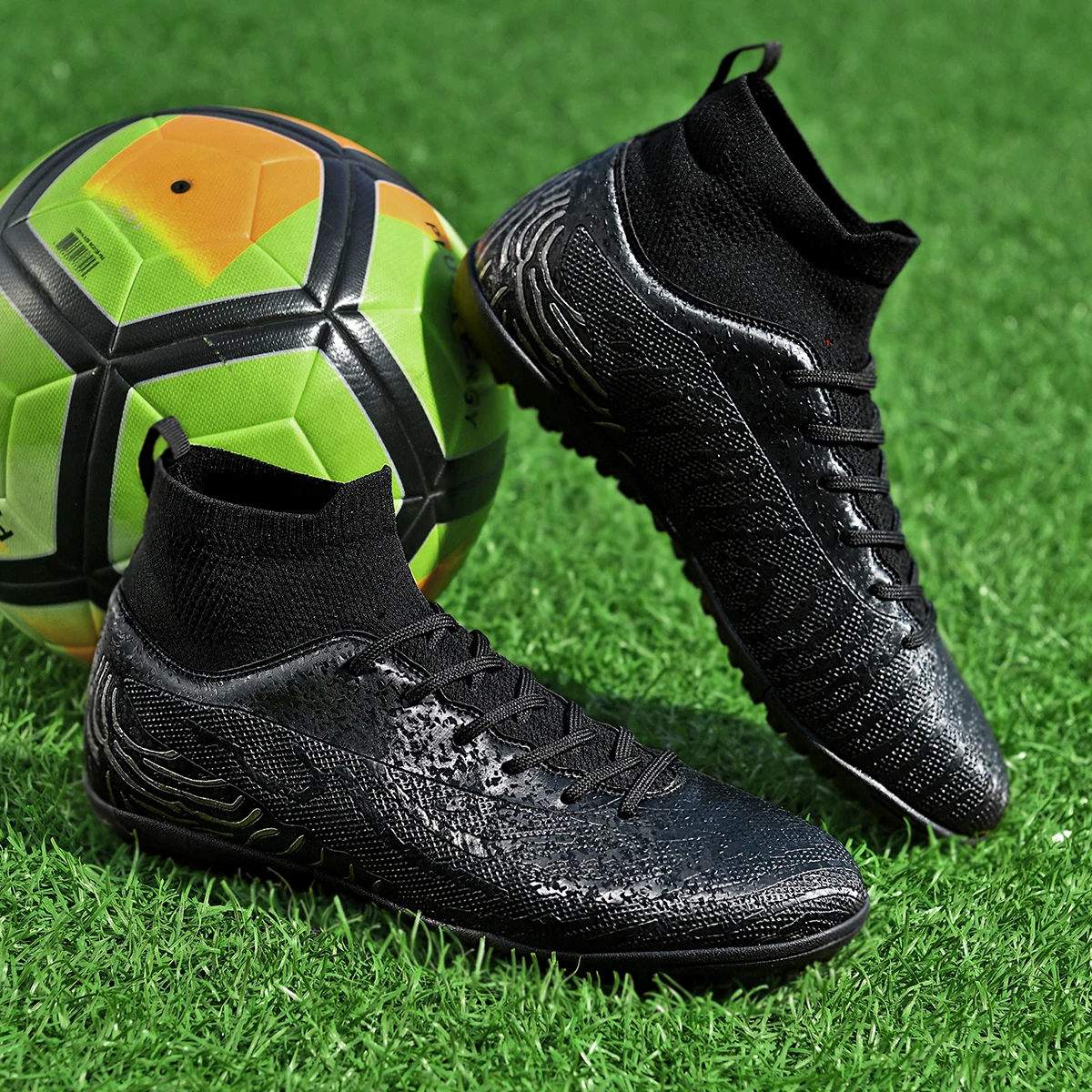 Unisex Leather Anti-Slip Football Boots for Training on Various Terrains