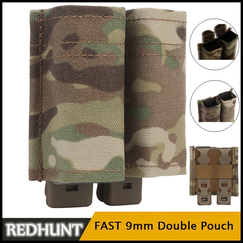 

Tactical FAST 9mm Pistol Magazine Pouch Military Single Double MAG Bag Hunting Airsoft Holder MOLLE Malice Clip KYWI Insert