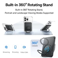 Baseus Magnetic Wallet Card Holder for iPhone 17 MagSafe PU Leather Phone Case with 360° Rotating Stand Bank ID Card Cover Case 4