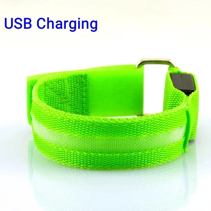 USB Rechargeable LED Safety Light Armband for Night Running and Outdoor Sports