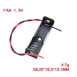 Multi - Slot AA Battery Holder with Wire Leads - Black Plastic Case (AA 1Slot)