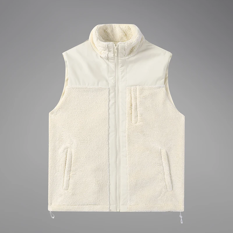 New Men'S Autumn Winter Lamb Fleece Cardigan Fashion Vest Youth Loose Casual Versatile Soft Comfortable Thickened Warm Coat Male