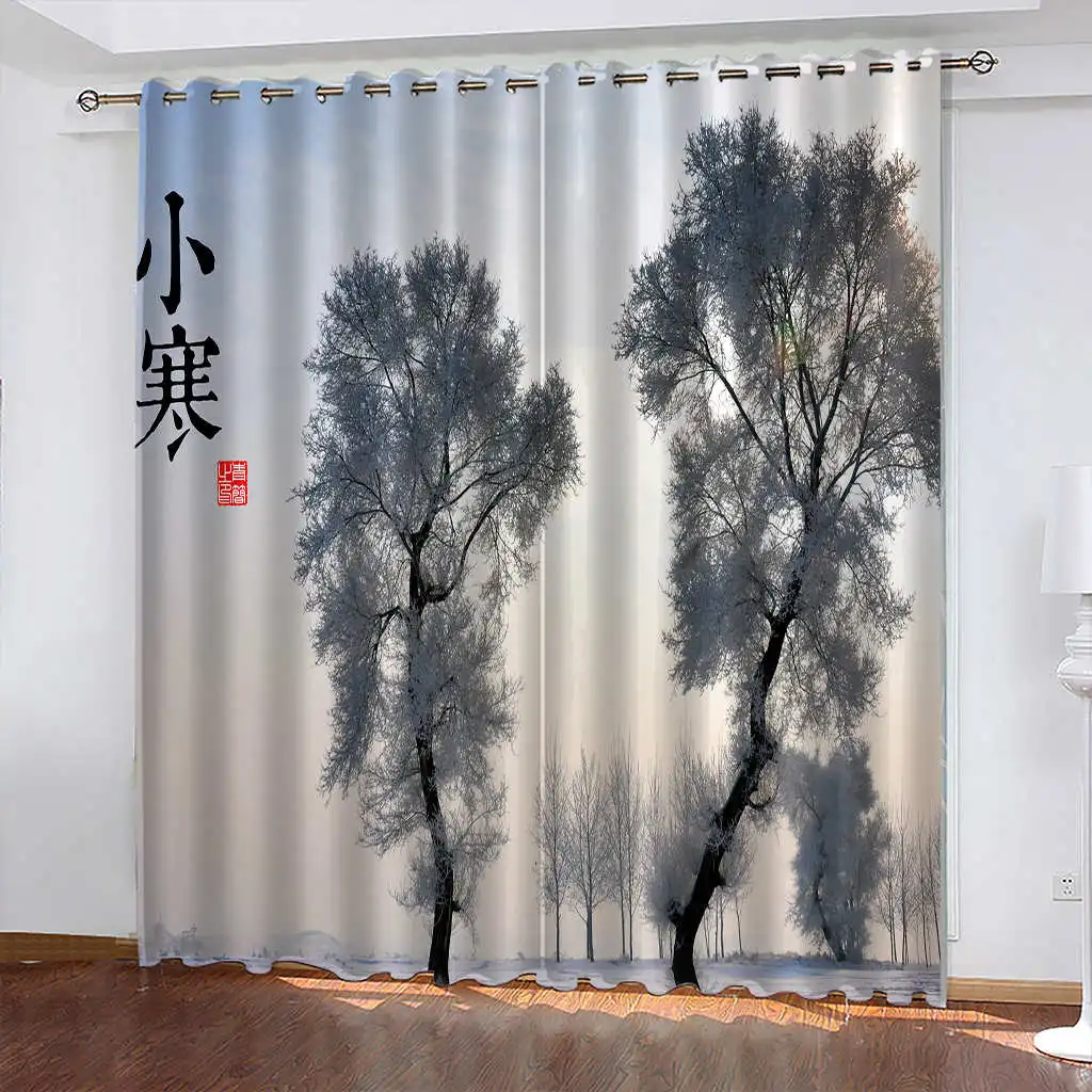 

Sunset 3D Print Living Room Curtain Biparting Open Blackout Curtain Snow Mountain Home Decoration Cortina De Sombra カーテン